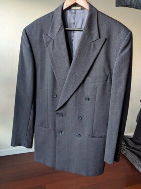 Vintage Calvin Klein Double Breasted Pinstripe Blazer Jacket